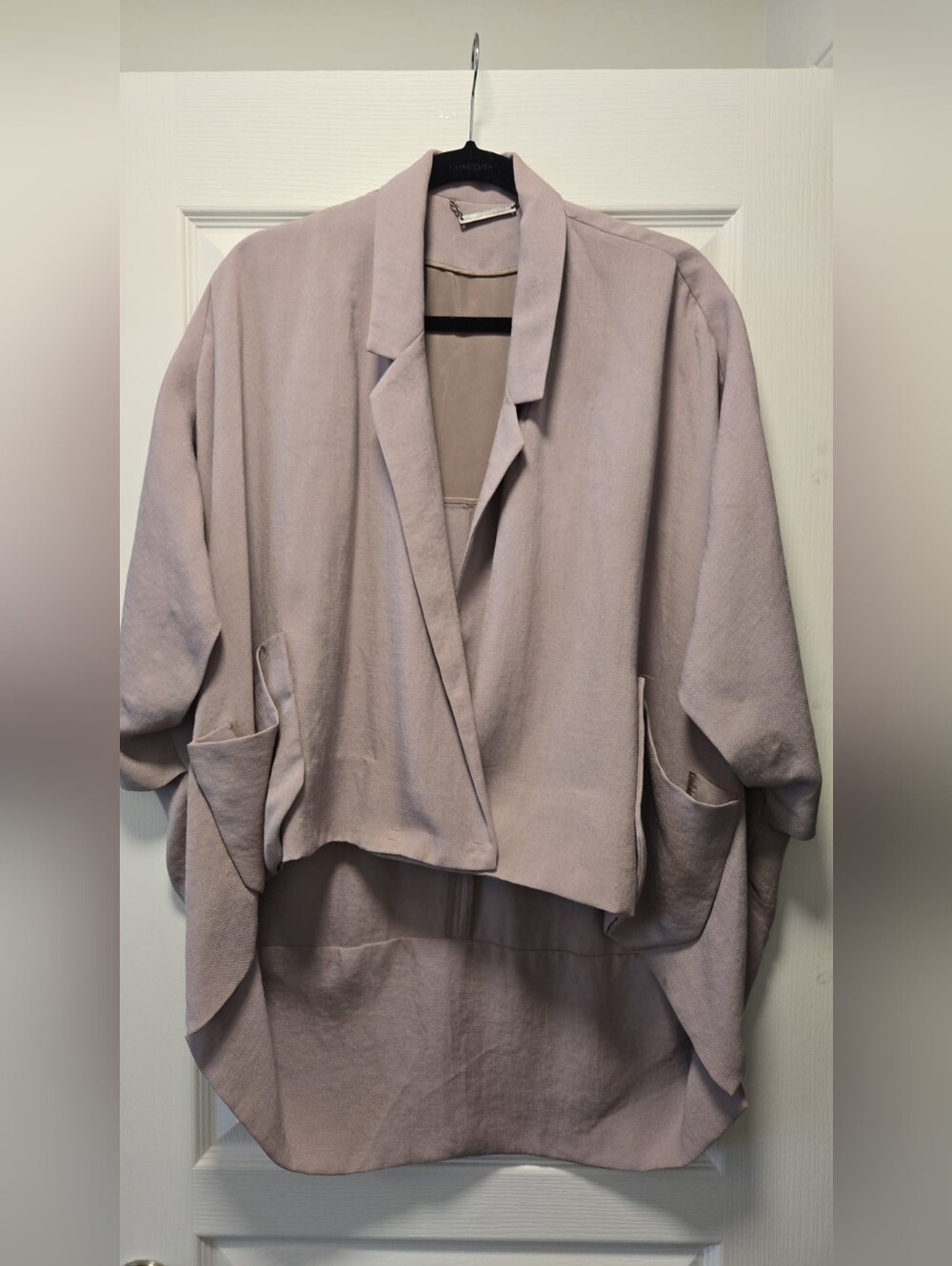 Diane Von Furstenberg Dusty Lavender Open-Front Draped Blazer